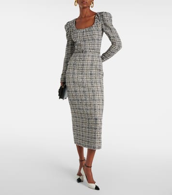 Belted Lurex® tweed midi dress | Alessandra Rich