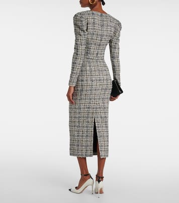 Belted Lurex® tweed midi dress | Alessandra Rich