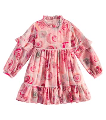 Abito in lana con balze e stampa | Chloé Kids