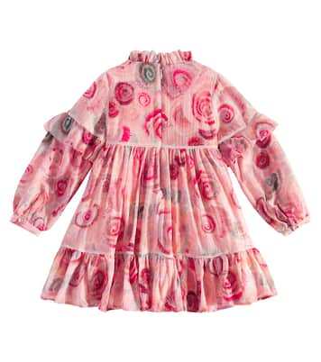 Abito in lana con balze e stampa | Chloé Kids