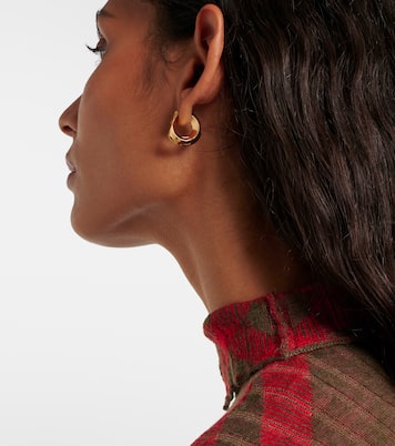 Orecchini a cerchio Hollow Small in argento sterling bagnati in oro | Burberry