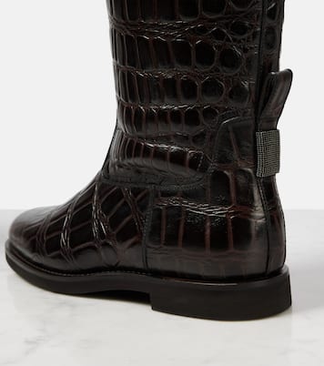 Stivali in pelle stampata  | Brunello Cucinelli