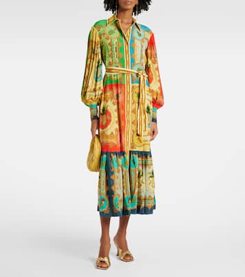 Bedrucktes Hemdblusenkleid Monte aus Leinen | Alémais