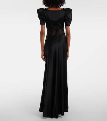 Vestido de fiesta de charmeuse de seda con encaje | Rodarte