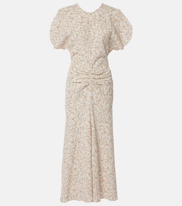 Floral gathered midi dress | Victoria Beckham