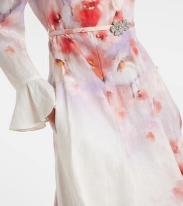 Abito midi Crush in lino con stampa | Zimmermann
