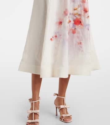 Abito midi Crush in lino con stampa | Zimmermann