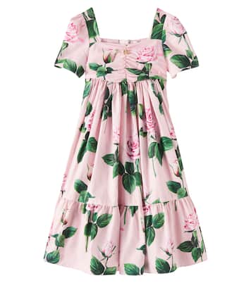 Robe en coton à fleurs | Dolce&Gabbana Kids