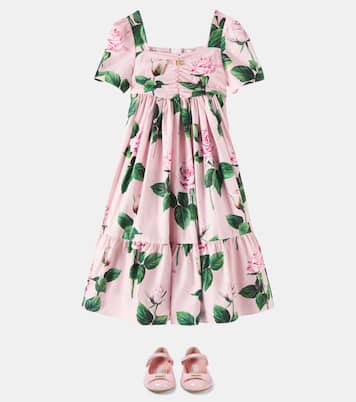 Robe en coton à fleurs | Dolce&Gabbana Kids