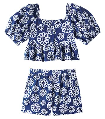 Top e shorts in cotone con stampa | Fábula
