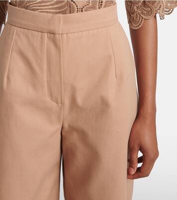 Pantaloni a gamba larga cropped in gabardine | Elie Saab
