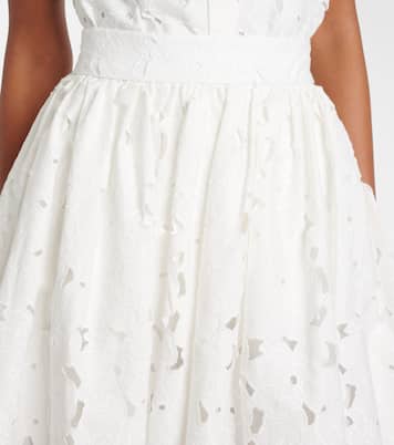 Falda midi fruncida de mezcla de algodón | Erdem