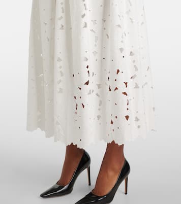 Falda midi fruncida de mezcla de algodón | Erdem