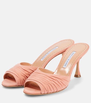 Mules Pirua 70 in suede | Manolo Blahnik
