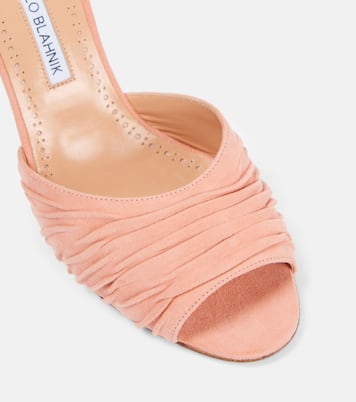 Mules Pirua 70 in suede | Manolo Blahnik