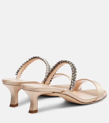 Verzierte Sandalen Kifasan aus Satin | Manolo Blahnik
