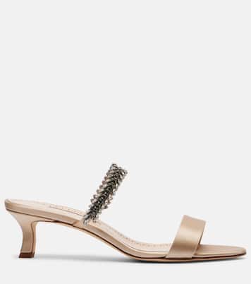 Verzierte Sandalen Kifasan aus Satin | Manolo Blahnik
