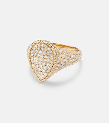 Pinky Ring aus 18kt Gelbgold mit Diamanten | Yvonne Léon