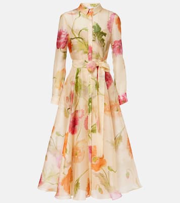 Belted floral silk shirt dress | Carolina Herrera