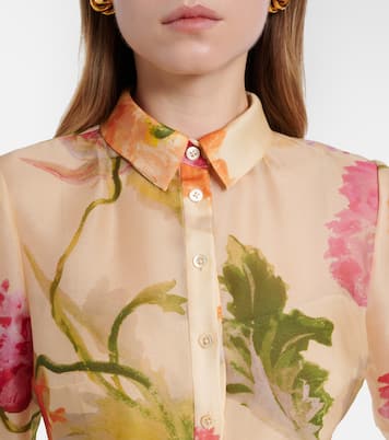 Belted floral silk shirt dress | Carolina Herrera