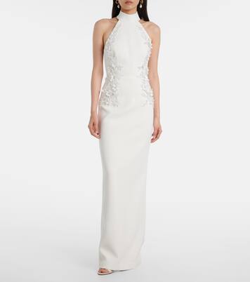 Bridal Xanthe floral-appliqué gown | Rebecca Vallance
