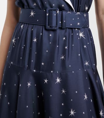 Abito midi in twill di seta con stampa | Rodarte