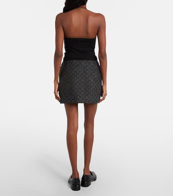 Minifalda en mezcla de lana con GG | Gucci