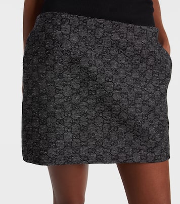 Minifalda en mezcla de lana con GG | Gucci