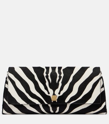 Audrey zebra-print calf hair clutch | Khaite