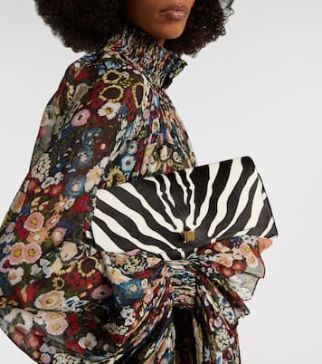 Audrey zebra-print calf hair clutch | Khaite