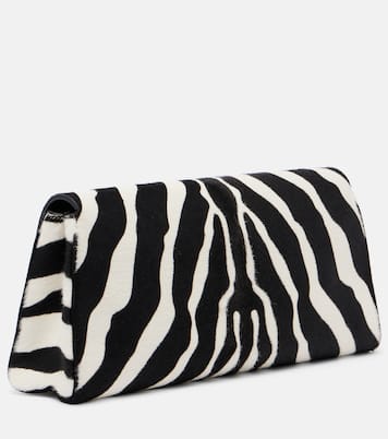 Audrey zebra-print calf hair clutch | Khaite