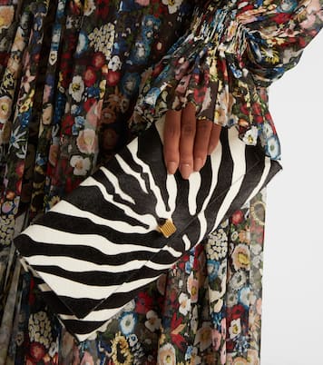 Audrey zebra-print calf hair clutch | Khaite