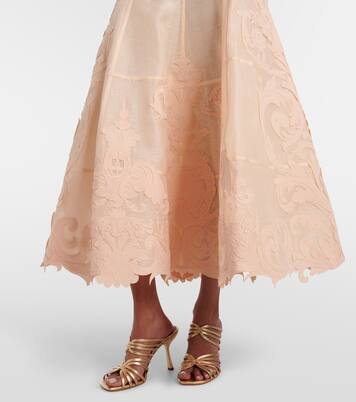 Rebellion Filigree embroidered midi skirt | Zimmermann