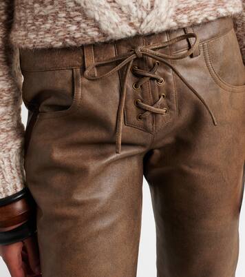 Pantalones rectos Vanel de piel | Isabel Marant