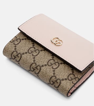 GG Marmont Mini leather-trimmed wallet | Gucci