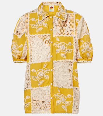 Embroidered lace-trimmed cotton shirt | Farm Rio