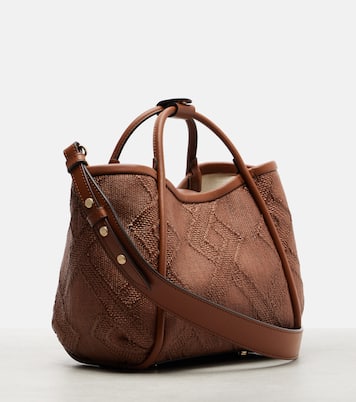 Marin Small leather-trimmed top-handle bag | Max Mara