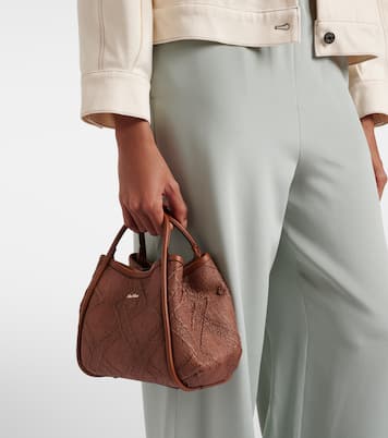 Marin Small leather-trimmed top-handle bag | Max Mara