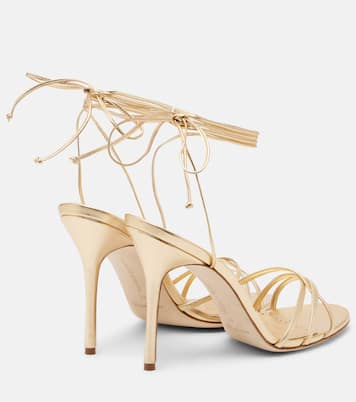Leva 105 metallic leather sandals | Manolo Blahnik