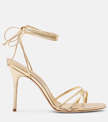 Leva 105 metallic leather sandals | Manolo Blahnik