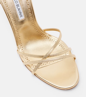 Leva 105 metallic leather sandals | Manolo Blahnik