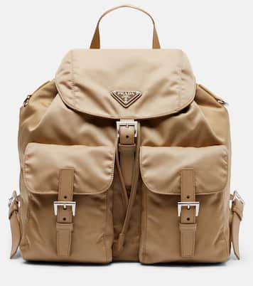 Re-Nylon leather-trimmed backpack | Prada