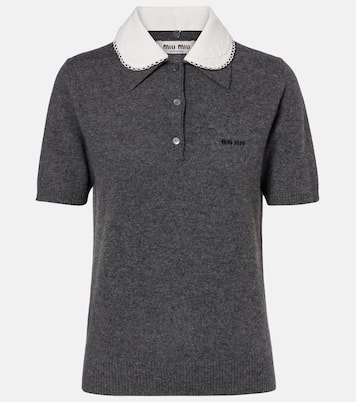 Logo cashmere polo shirt | Miu Miu