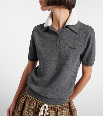 Logo cashmere polo shirt | Miu Miu
