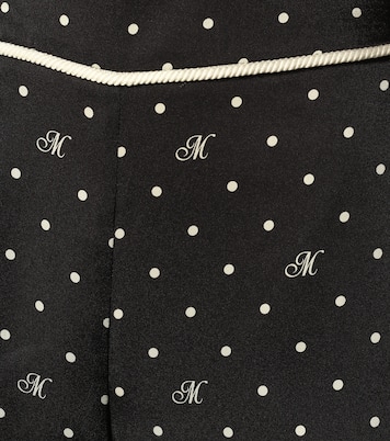 Pantalon à taille haute en laine mélangée à pois | Monse