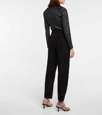 High-Rise-Hose Butch aus Veloursleder | Stouls