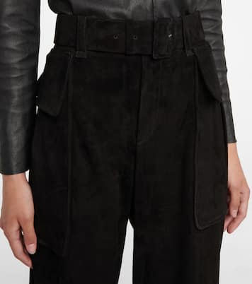 High-Rise-Hose Butch aus Veloursleder | Stouls