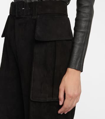 High-Rise-Hose Butch aus Veloursleder | Stouls