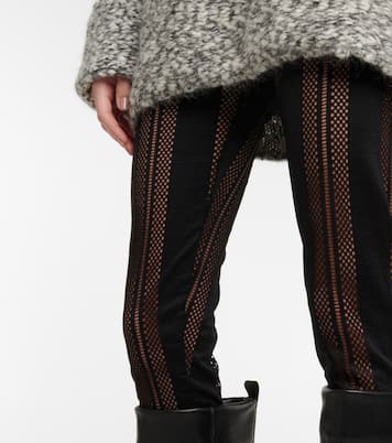 Jersey and mesh stirrup leggings | Ganni