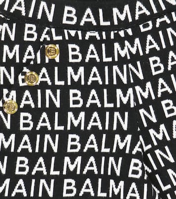 Shorts en jacquard de algodón con logo | Balmain Kids